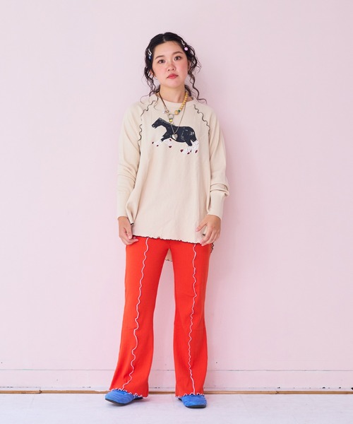 MARKEY'S（マーキーズ）の「ワッフルメローカットソー/おとな（Tシャツ/カットソー・レディース・オフホワイト/イエロー/杢グレー・160cm）」の15枚目の写真