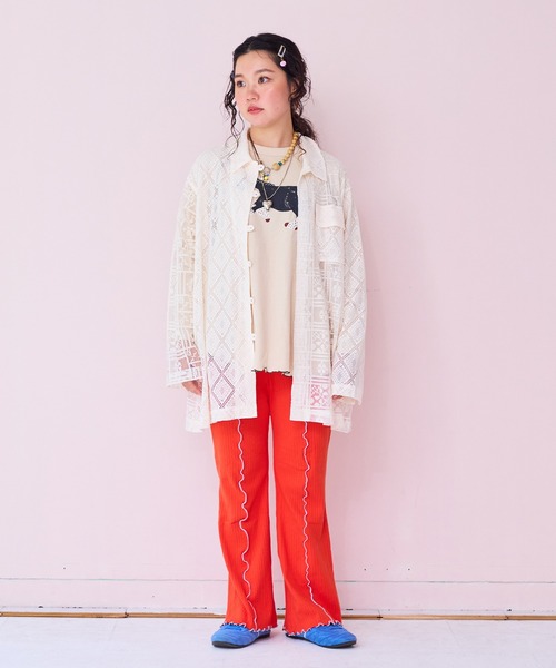MARKEY'S（マーキーズ）の「ワッフルメローカットソー/おとな（Tシャツ/カットソー・レディース・オフホワイト/イエロー/杢グレー・160cm）」の14枚目の写真