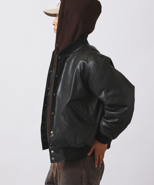 JOURNAL STANDARD relume(ジャーナルスタンダード レリューム)の「ゴートレザー アワード ジャケット(ライダースジャケット・メンズ・ブラック・MEDIUM/SMALL/LARGE)」の15枚目の写真