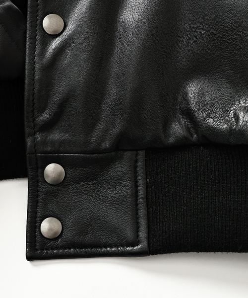 JOURNAL STANDARD relume(ジャーナルスタンダード レリューム)の「ゴートレザー アワード ジャケット(ライダースジャケット・メンズ・ブラック・MEDIUM/SMALL/LARGE)」の5枚目の写真