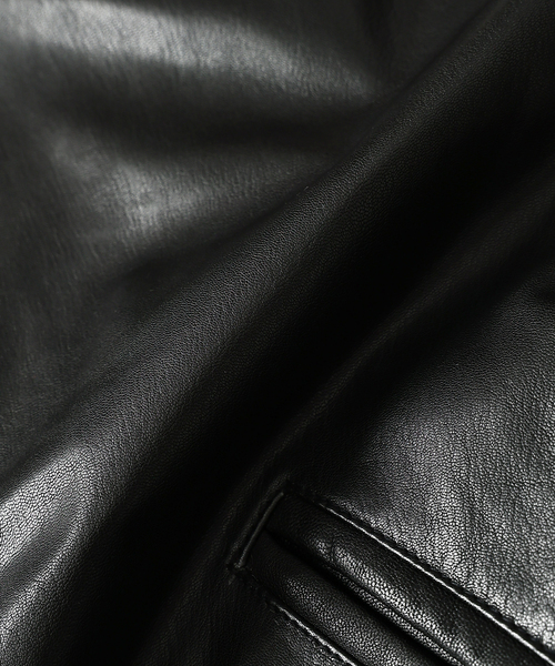 JOURNAL STANDARD relume(ジャーナルスタンダード レリューム)の「ゴートレザー アワード ジャケット(ライダースジャケット・メンズ・ブラック・MEDIUM/SMALL/LARGE)」の2枚目の写真