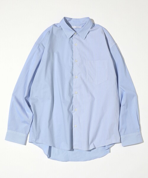 Firsthand(ファーストハンド)の「Firsthand/ファーストハンド リラックスフィット ランダム切り替え レギュラーシャツ / 長袖(シャツ/ブラウス・メンズ・ネイビー/ブルー・L/M)」の3枚目の写真