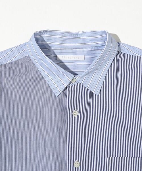 Firsthand(ファーストハンド)の「Firsthand/ファーストハンド リラックスフィット ランダム切り替え レギュラーシャツ / 長袖(シャツ/ブラウス・メンズ・ネイビー/ブルー・L/M)」の7枚目の写真