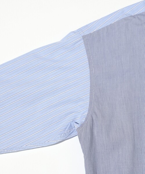 Firsthand(ファーストハンド)の「Firsthand/ファーストハンド リラックスフィット ランダム切り替え レギュラーシャツ / 長袖(シャツ/ブラウス・メンズ・ネイビー/ブルー・L/M)」の9枚目の写真