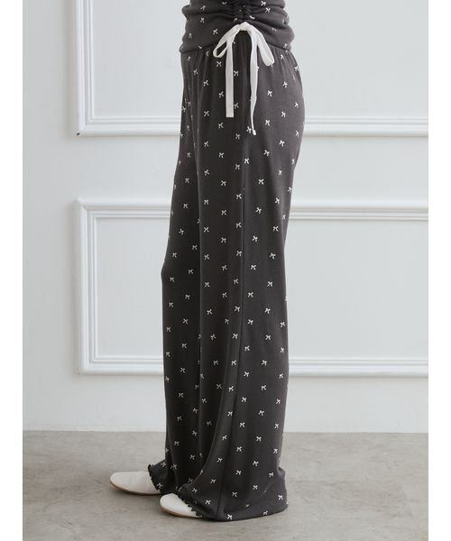 針抜きリボン柄ロングパンツ（ルームウェア/パジャマ）｜gelato pique