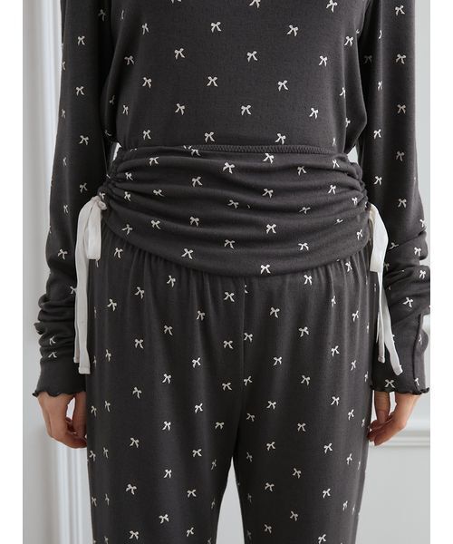 針抜きリボン柄ロングパンツ（ルームウェア/パジャマ）｜gelato pique