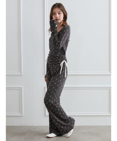 ジェラートピケ　リボン柄プルオーバー&ロングパンツ ジェラートピケ gelato pique リボン柄プルオーバー （OWHT） -靴