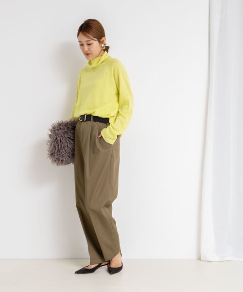 Rie Miller（リエミラー）の「PUREカシミヤタートルネックニット（ニット/セーター・レディース・ベビーピンク/サックスブルー/チャコールグレー/イエロー/ブラウン/グリーン・38）」の18枚目の写真