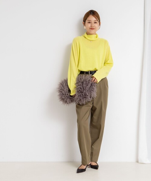 Rie Miller（リエミラー）の「PUREカシミヤタートルネックニット（ニット/セーター・レディース・ベビーピンク/サックスブルー/チャコールグレー/イエロー/ブラウン/グリーン・38）」の19枚目の写真