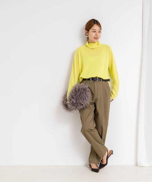 Rie Miller（リエミラー）の「PUREカシミヤタートルネックニット（ニット/セーター・レディース・ベビーピンク/サックスブルー/チャコールグレー/イエロー/ブラウン/グリーン・38）」の20枚目の写真