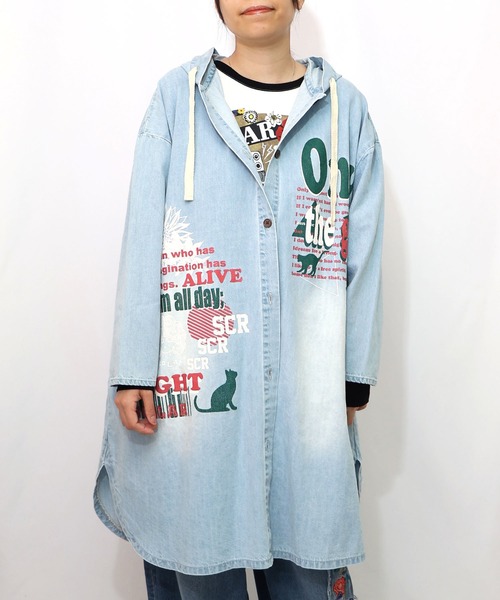 専用です。スカラーis scolarブラックコート スカラー ScoLar チェック柄切替 花刺繍コート （ブラック