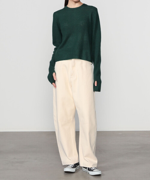 匿名配送 新品未使用 ADAWAS セミシアー クルーネックニット ADAWAS ニット セーター ADAWAS/アダワス SEMI-SHEER MOHAIR TOP