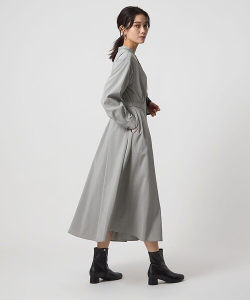 green label relaxing（グリーンレーベルリラクシング）の「ウエスト ベルト ロングスリーブ ワンピース マシンウォッシャブル（ワンピース・レディース・モカ/ネイビー/ライトグレー・FREE）」の13枚目の写真