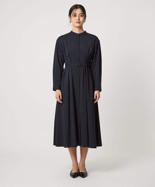green label relaxing（グリーンレーベルリラクシング）の「ウエスト ベルト ロングスリーブ ワンピース マシンウォッシャブル（ワンピース・レディース・モカ/ネイビー/ライトグレー・FREE）」の20枚目の写真