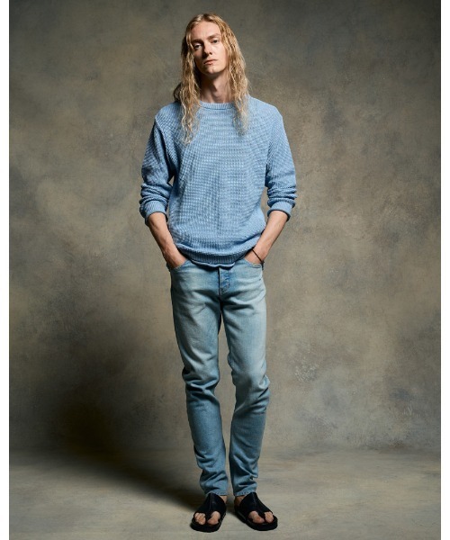 wjk（ダヴルジェイケイ）の「GIMA crew summer knit（ニット/セーター・メンズ・ライトグレー/ライトブルー/ライトベージュ・SMALL/MEDIUM/LARGE/X-LARGE）」の13枚目の写真