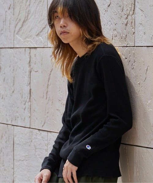 Champion(チャンピオン)の「Champion/チャンピオン LONG SLEEVE T-SHIRT ワッフルT(Tシャツ/カットソー・メンズ・ネイビー/オリーブ/ブラック/ホワイト・XL/L/M)」の3枚目の写真