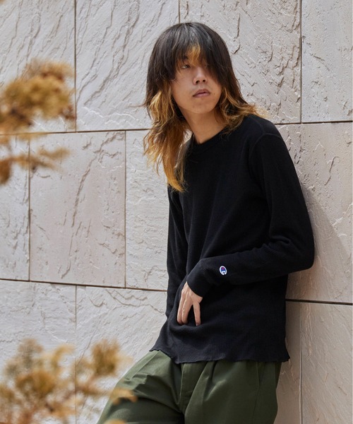 Champion(チャンピオン)の「Champion/チャンピオン LONG SLEEVE T-SHIRT ワッフルT(Tシャツ/カットソー・メンズ・ネイビー/オリーブ/ブラック/ホワイト・XL/L/M)」の19枚目の写真