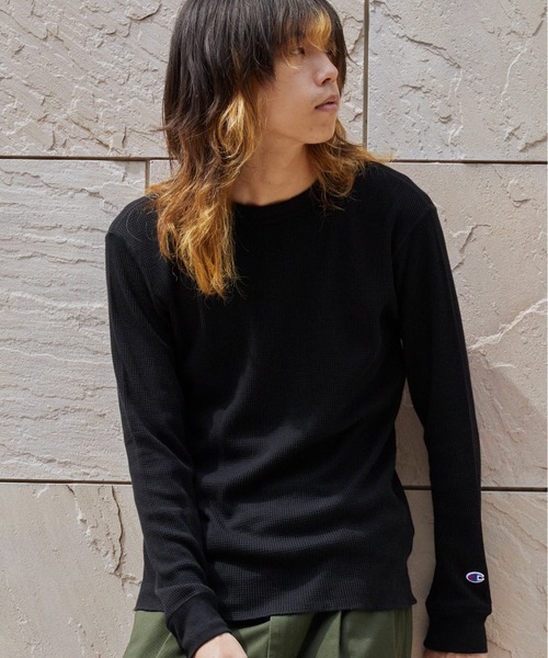 Champion(チャンピオン)の「Champion/チャンピオン LONG SLEEVE T-SHIRT ワッフルT(Tシャツ/カットソー・メンズ・ネイビー/オリーブ/ブラック/ホワイト・XL/L/M)」の21枚目の写真