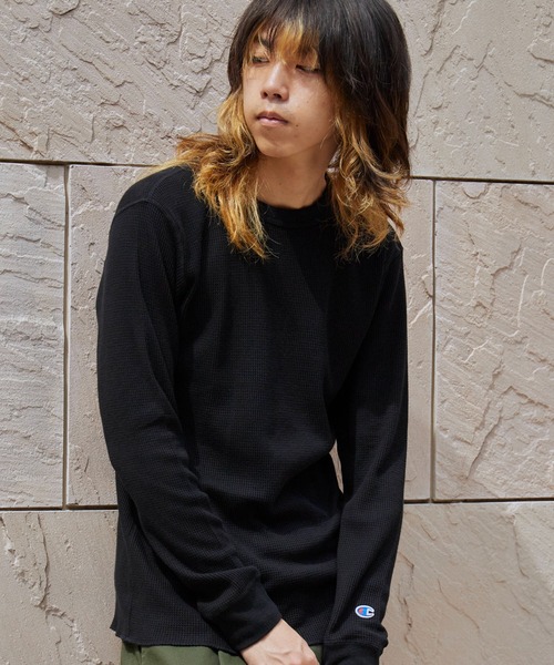 Champion(チャンピオン)の「Champion/チャンピオン LONG SLEEVE T-SHIRT ワッフルT(Tシャツ/カットソー・メンズ・ネイビー/オリーブ/ブラック/ホワイト・XL/L/M)」の22枚目の写真