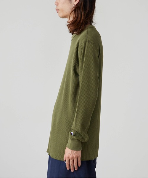 Champion(チャンピオン)の「Champion/チャンピオン LONG SLEEVE T-SHIRT ワッフルT(Tシャツ/カットソー・メンズ・ネイビー/オリーブ/ブラック/ホワイト・XL/L/M)」の6枚目の写真