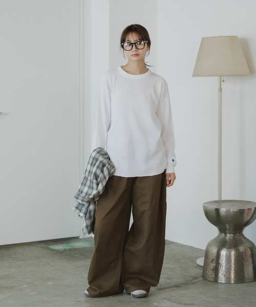 Champion(チャンピオン)の「Champion/チャンピオン LONG SLEEVE T-SHIRT ワッフルT(Tシャツ/カットソー・メンズ・ネイビー/オリーブ/ブラック/ホワイト・XL/L/M)」の15枚目の写真