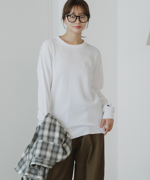 Champion/チャンピオン LONG SLEEVE T-SHIRT ワッフルT（Tシャツ