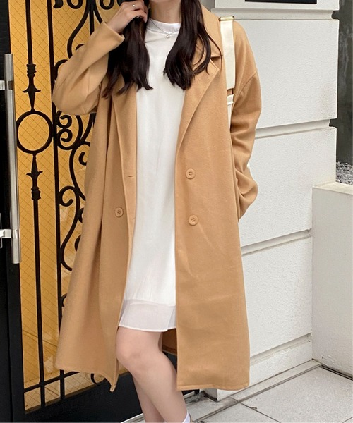 セール】【2025秋冬新作】メルトンライク ロングチェスターコート