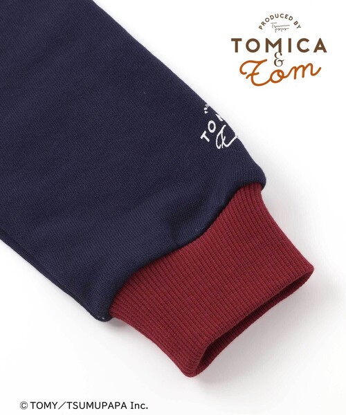SLAP SLIP（スラップスリップ）の「【トミカとトム×SLAPSLIPコラボアイテム】はたらくくるまトムプリントラグラントレーナー(80~120cm)（スウェット・キッズ・ネイビー/ベージュ・90cm/80ｃｍ/120cm/100cm/110cm）」の9枚目の写真