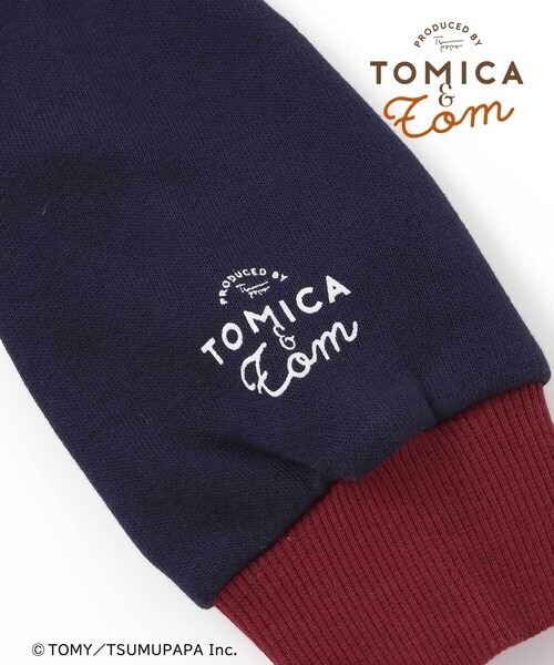 SLAP SLIP（スラップスリップ）の「【トミカとトム×SLAPSLIPコラボアイテム】はたらくくるまトムプリントラグラントレーナー(80~120cm)（スウェット・キッズ・ネイビー/ベージュ・90cm/80ｃｍ/120cm/100cm/110cm）」の7枚目の写真