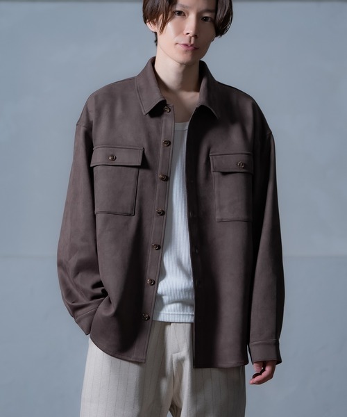 improves（インプローブス）の「スエード風ポンチダブルフラップポケシャツ（シャツ/ブラウス・メンズ・ベージュ/ブラウン/キャメル・MEDIUM/LARGE）」の2枚目の写真