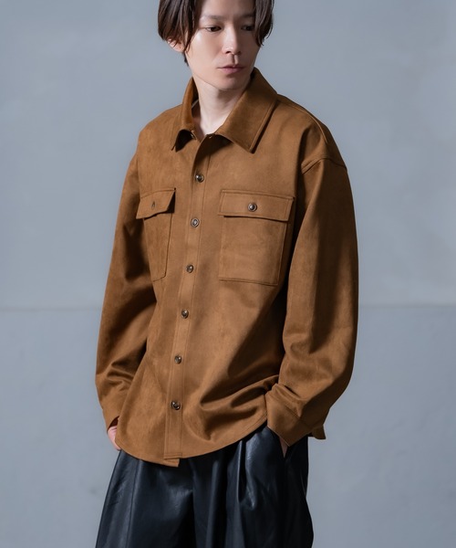 improves（インプローブス）の「スエード風ポンチダブルフラップポケシャツ（シャツ/ブラウス・メンズ・ベージュ/ブラウン/キャメル・MEDIUM/LARGE）」の13枚目の写真