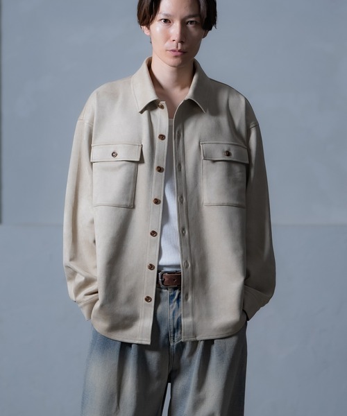 improves（インプローブス）の「スエード風ポンチダブルフラップポケシャツ（シャツ/ブラウス・メンズ・ベージュ/ブラウン/キャメル・MEDIUM/LARGE）」の8枚目の写真