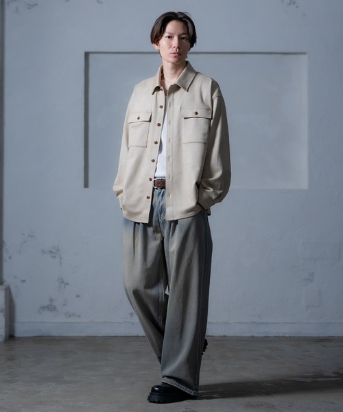 improves（インプローブス）の「スエード風ポンチダブルフラップポケシャツ（シャツ/ブラウス・メンズ・ベージュ/ブラウン/キャメル・MEDIUM/LARGE）」の11枚目の写真