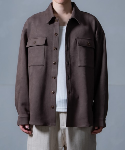 improves（インプローブス）の「スエード風ポンチダブルフラップポケシャツ（シャツ/ブラウス・メンズ・ベージュ/ブラウン/キャメル・MEDIUM/LARGE）」の4枚目の写真