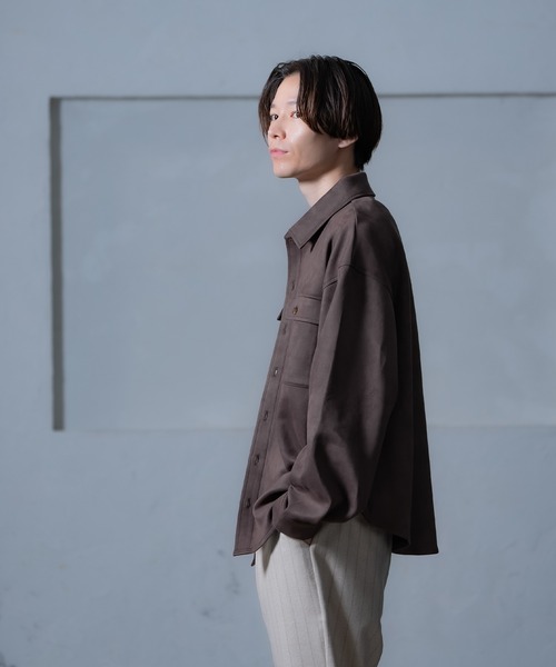 improves（インプローブス）の「スエード風ポンチダブルフラップポケシャツ（シャツ/ブラウス・メンズ・ベージュ/ブラウン/キャメル・MEDIUM/LARGE）」の5枚目の写真