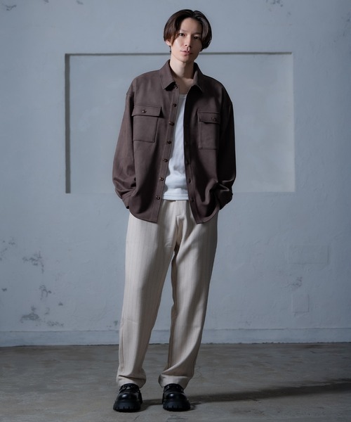 improves（インプローブス）の「スエード風ポンチダブルフラップポケシャツ（シャツ/ブラウス・メンズ・ベージュ/ブラウン/キャメル・MEDIUM/LARGE）」の7枚目の写真