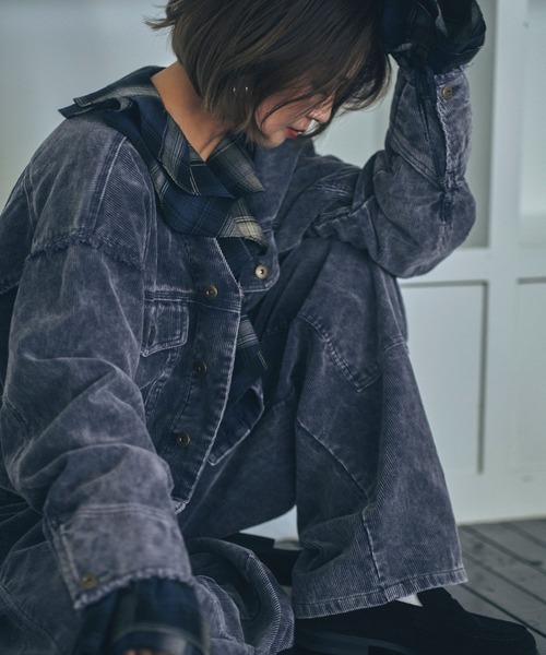 BAYFLOW(ベイフロー)の「【EF(エフ)】コーデュロイジャケット(WOMEN)(その他アウター・レディース・ネイビー/グレー・FREE)」の16枚目の写真