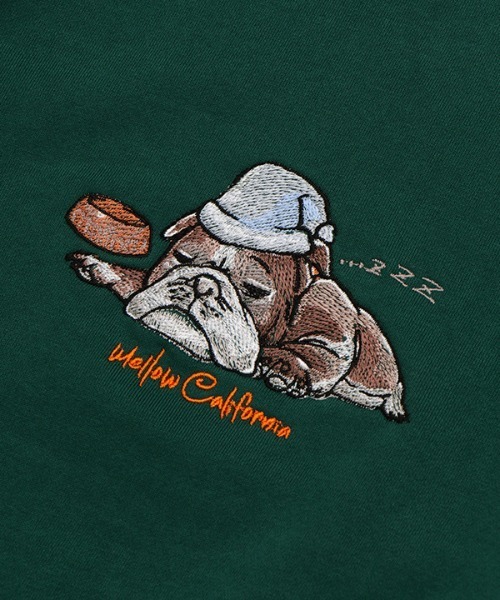 MELLOW(メロー)の「MELLOW DOG SWEAT / イラスト刺繍 / 犬柄 / ブルドッグ スウェット トレーナー(スウェット・メンズ・グリーン/グレー/ブラック・M/L/XL)」の17枚目の写真