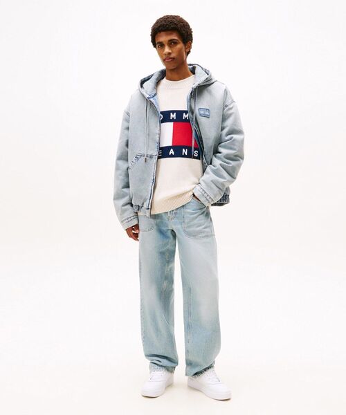 セール】デニムパデッドフードジャケット（ブルゾン）｜TOMMY JEANS