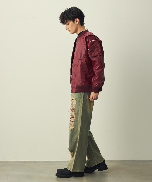 Shoowtime(ショウタイム)の「Check-Patch Destroyed Denim Pants / チェック切替クラッシュデニムパンツ(デニムパンツ・メンズ・ブルー系・X-LARGE/LARGE/MEDIUM)」の13枚目の写真