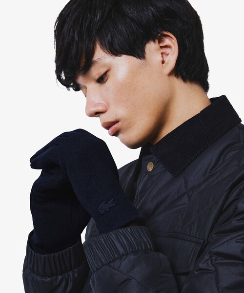 LACOSTE（ラコステ）の「カシミヤブレンドウールジャージグローブ（手袋・メンズ・ブラック/グレー/ネイビー・FREE）」の3枚目の写真