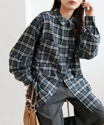 【WEB限定】起毛チェックオーバーシャツ