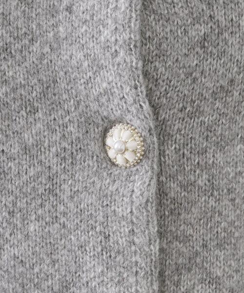 OPAQUE.CLIP(オペークドットクリップ)の「ビジューボタンニットカーディガン【洗える】(カーディガン/ボレロ・レディース・グレー/ネイビー/ワインレッド・00)」の10枚目の写真