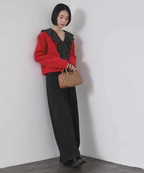 OPAQUE.CLIP(オペークドットクリップ)の「ビジューボタンニットカーディガン【洗える】(カーディガン/ボレロ・レディース・グレー/ネイビー/ワインレッド・00)」の12枚目の写真