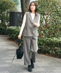 IKKA LOUNGE（イッカラウンジ）の「【2点セット】GOKU楽ペプラムジレセット（パンツドレス）」