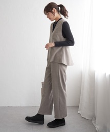 IKKA LOUNGE（イッカラウンジ）の「【2点セット】GOKU楽ペプラムジレセット（パンツドレス）」