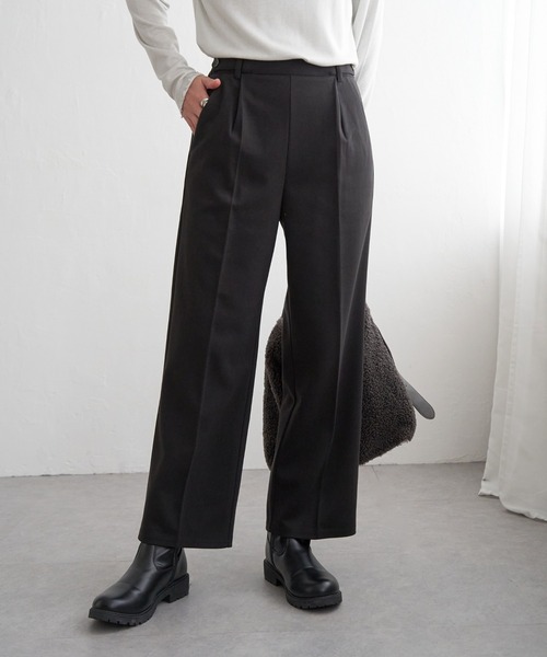 IKKA LOUNGE（イッカラウンジ）の「【2点セット】GOKU楽ペプラムジレセット（パンツドレス・レディース・ブラック/モカ/チャコール・M/L/S）」の22枚目の写真