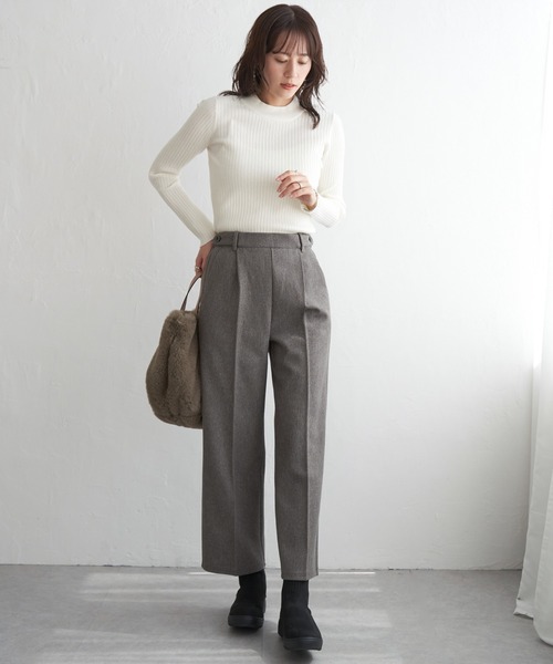 IKKA LOUNGE（イッカラウンジ）の「【2点セット】GOKU楽ペプラムジレセット（パンツドレス・レディース・ブラック/モカ/チャコール・M/L/S）」の14枚目の写真