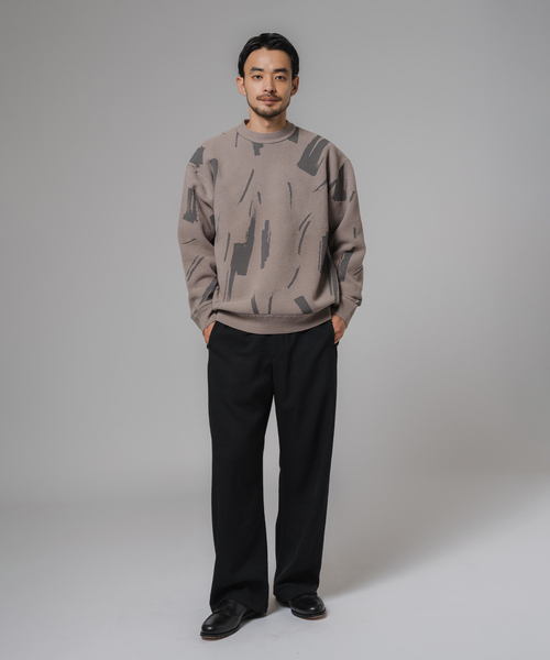 EDIFICE（エディフィス）の「ジャガード シェニール ヤーン クルーネック プルオーバー（ニット/セーター・メンズ・ベージュ系その他/ブルー・MEDIUM/LARGE）」の11枚目の写真