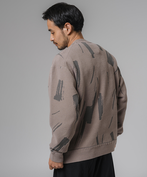 EDIFICE（エディフィス）の「ジャガード シェニール ヤーン クルーネック プルオーバー（ニット/セーター・メンズ・ベージュ系その他/ブルー・MEDIUM/LARGE）」の6枚目の写真